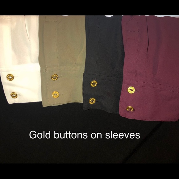 G by Guess Zip Front Dress Shirt with gold accents. Size: M - Picture 7 of 8